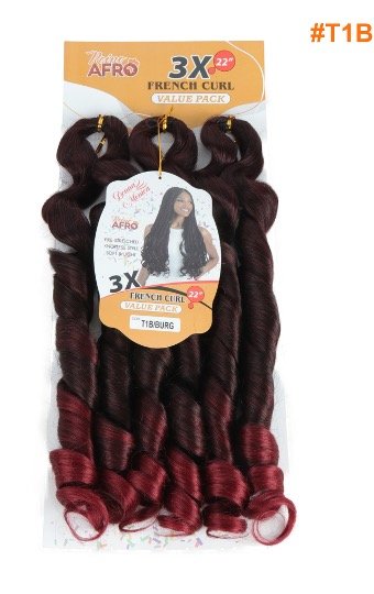 D.M  FRENCH CURL BRAID 22'' 3X T1B/BUG