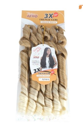 D.M  FRENCH CURL BRAID 22'' 3X T27/613