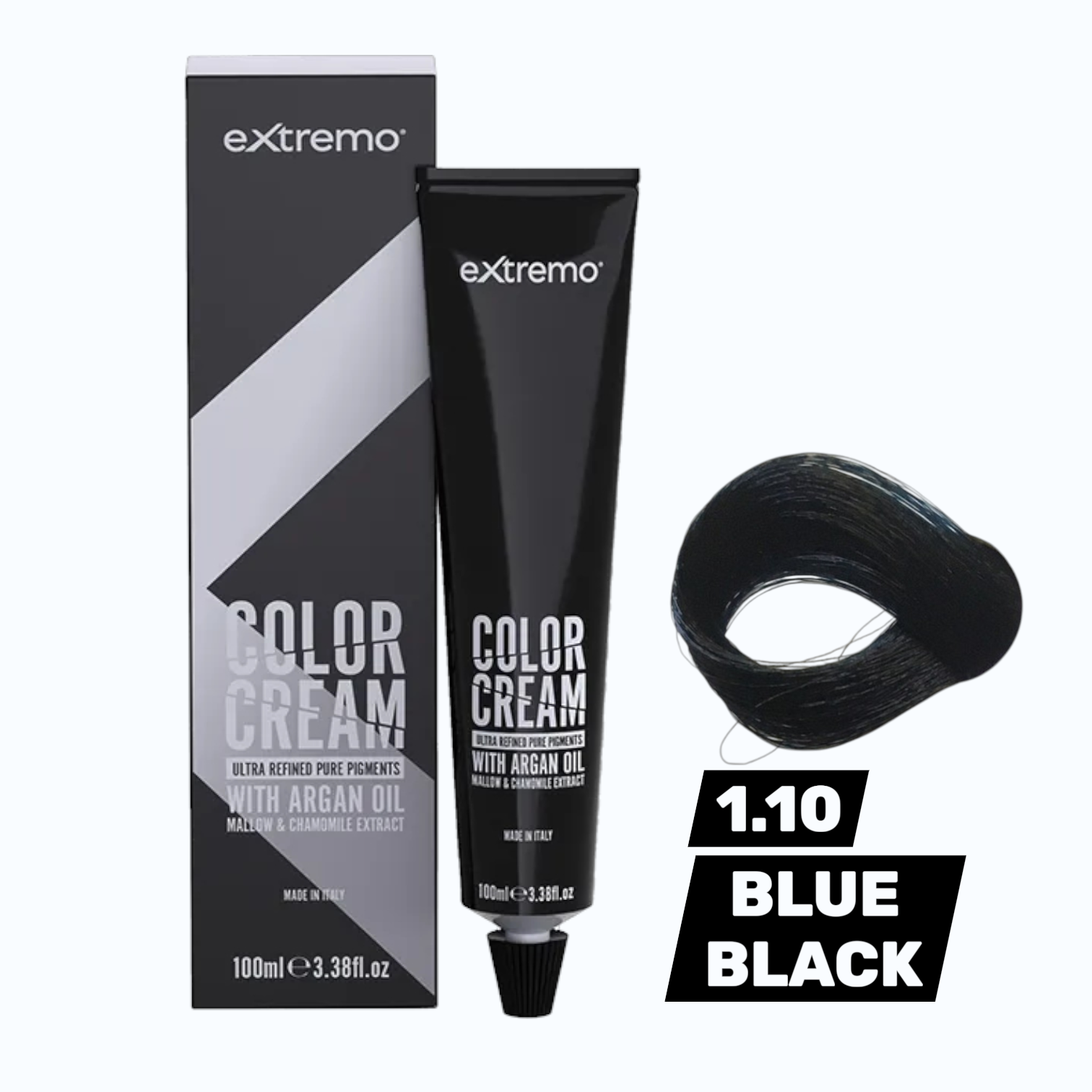 Extremo Coloração Permanente em Creme 1.10 - Preto Azulado