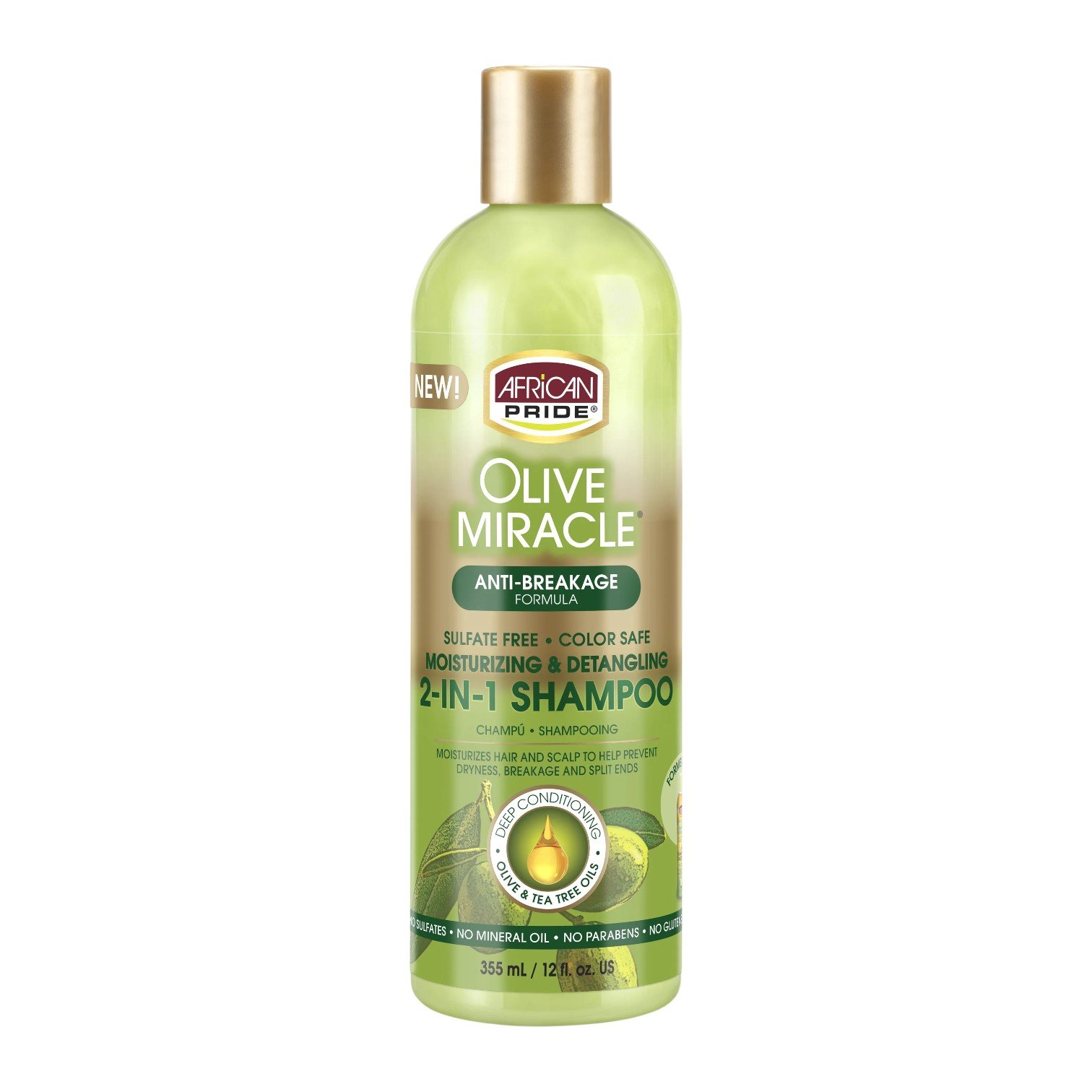 African Pride Olive Miracle 2 in 1 Shampoo 12oz