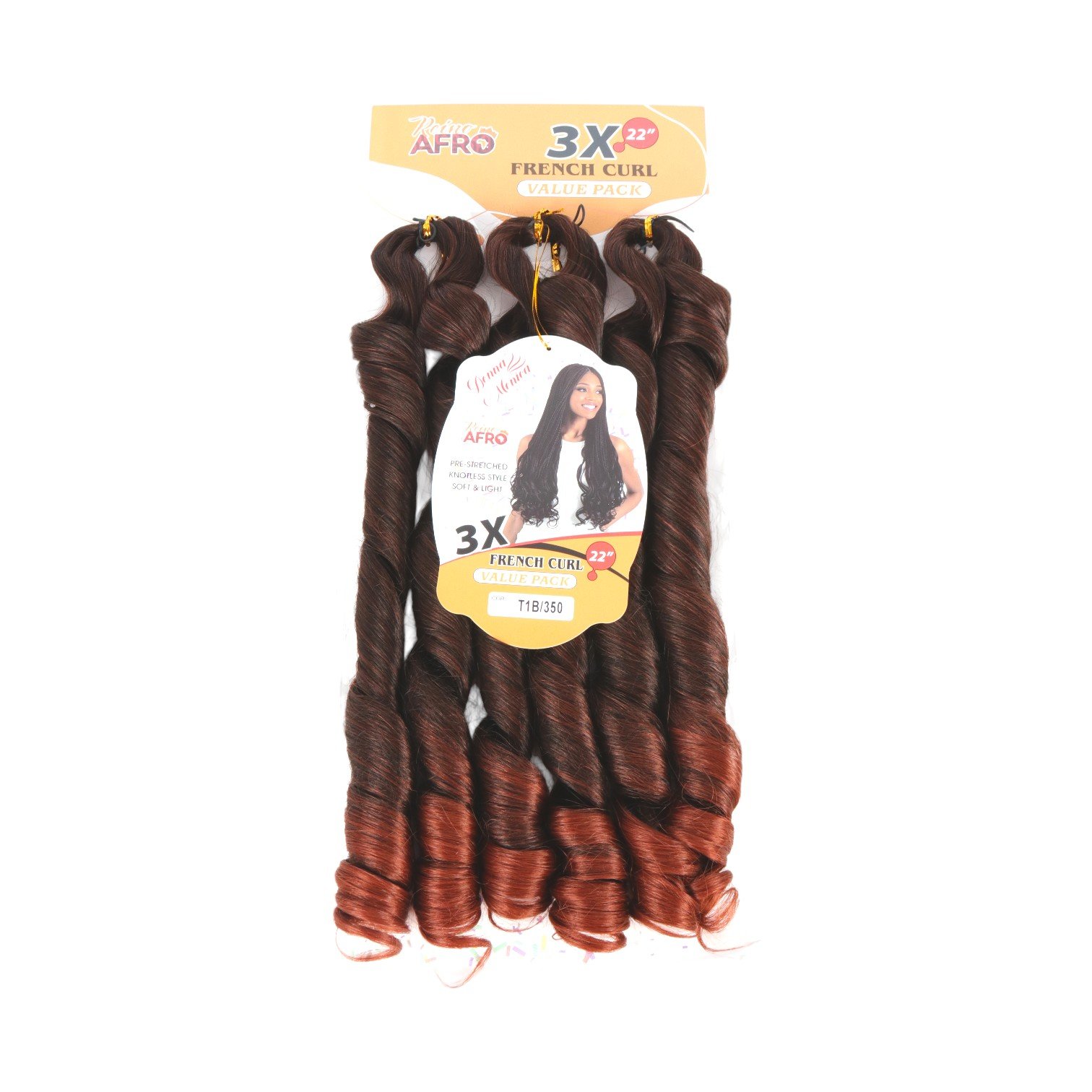 D.M  FRENCH CURL BRAID 22'' 3X T1B/350