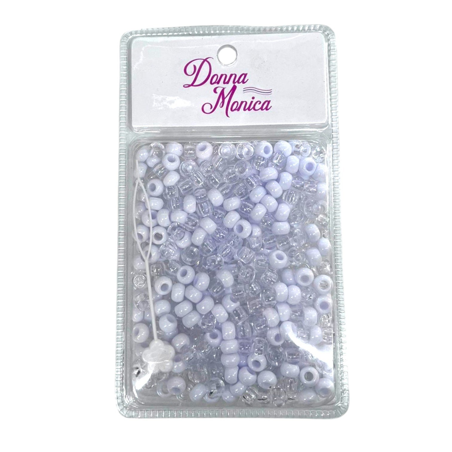 D.M Missangas Medias Transparente/Branco