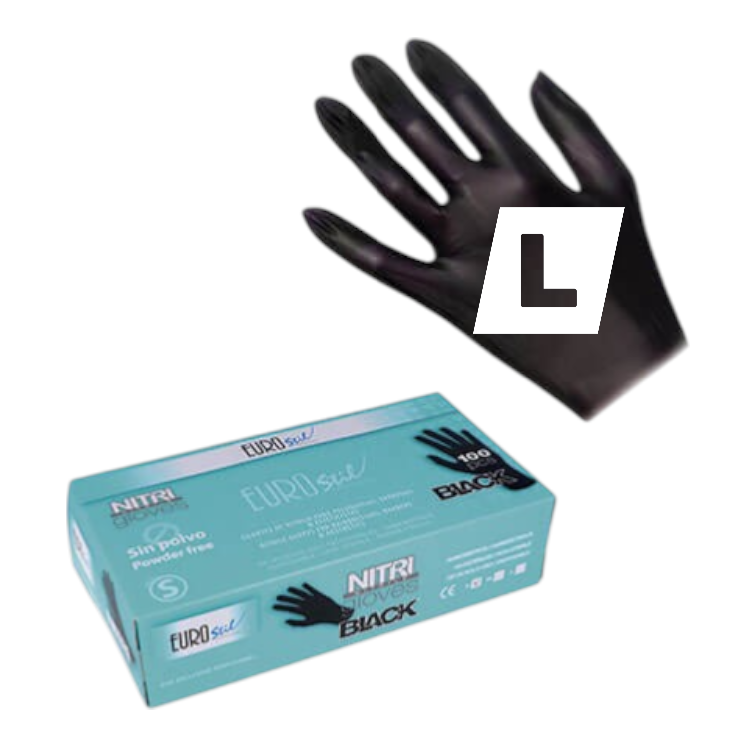 Luvas Nitrilo Preta 06688 -100 Unid -Tamanho L