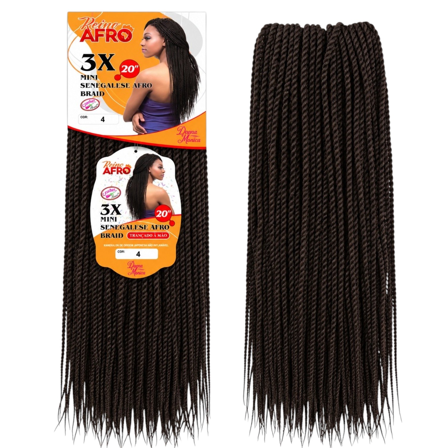 D.M "MINI SENEGALESE AFRO BRAID 20"" 3X 270G" N4