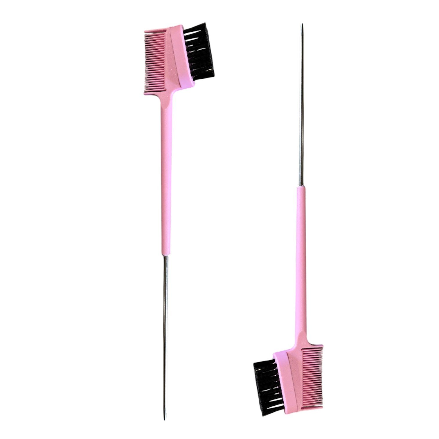 Escova Baby Hair Ponta de Ferro - Rosa Claro