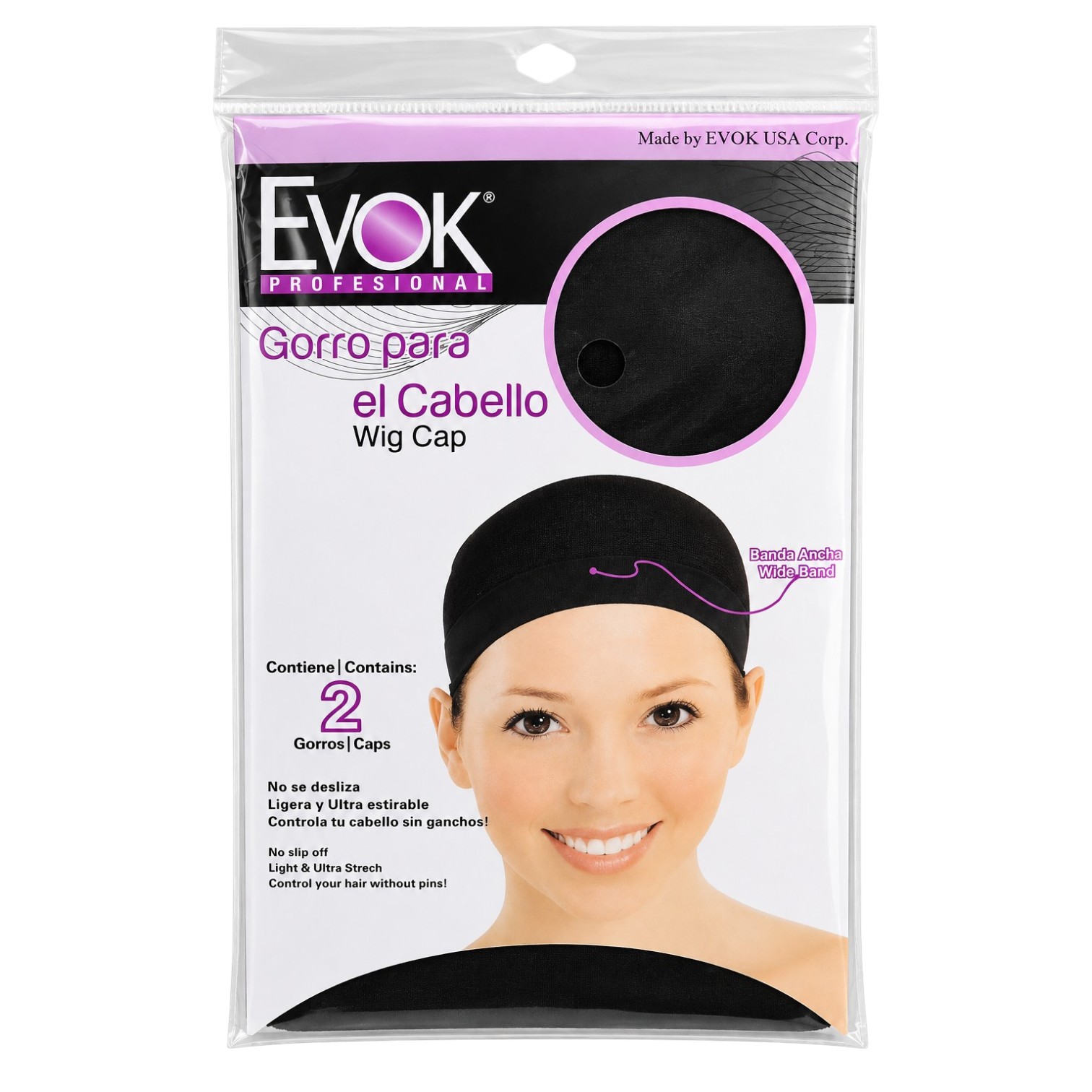 EVOK WIG CAP BLACK 2 PIECE
