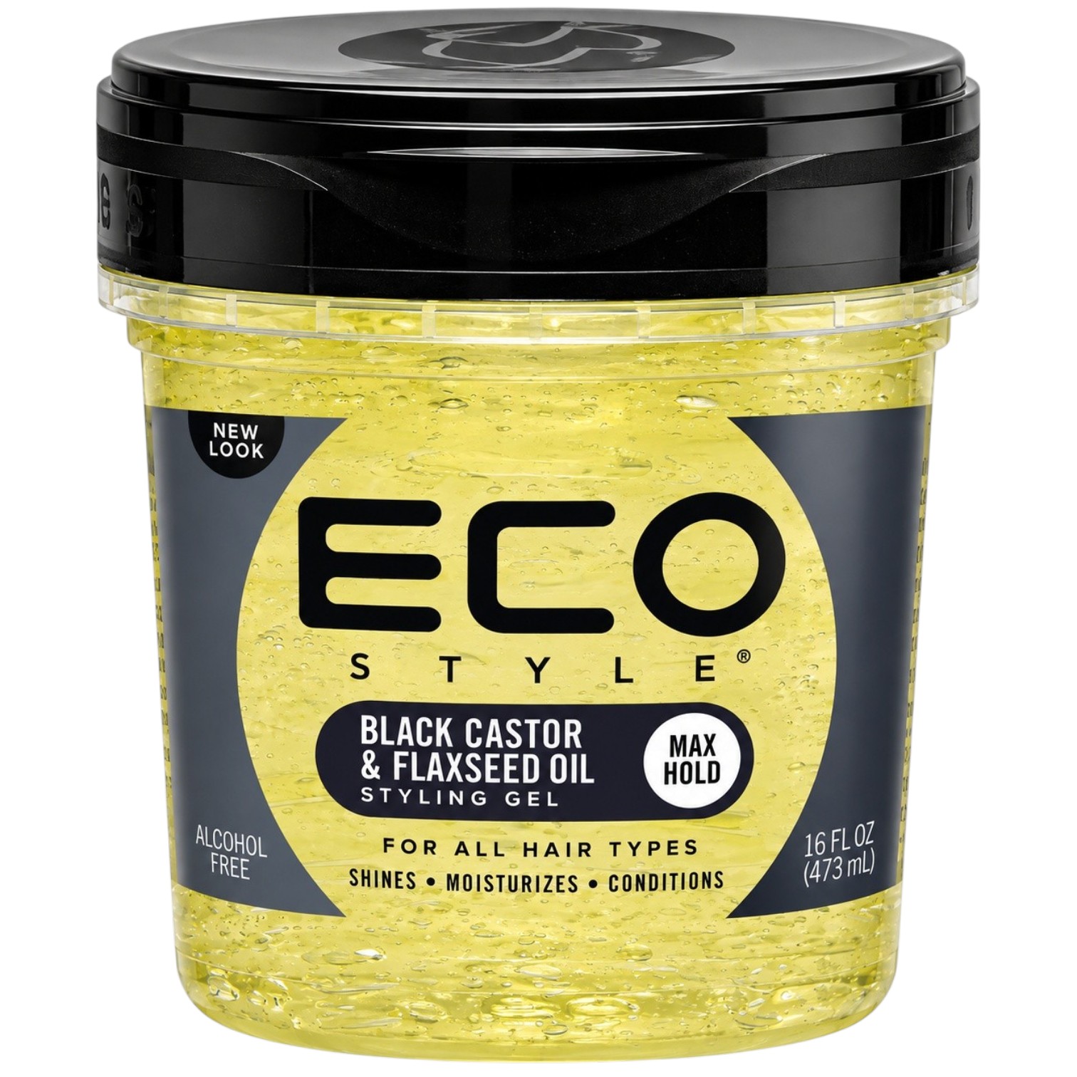 EcoStyler Styling Gel Black Castor & Flaxseed Oil 16oz