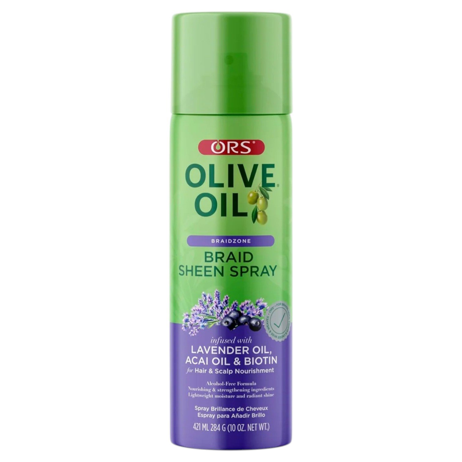 ORS Lavender Oil, Acai Oil & Biotin Braid Sheen Spray 10 oz