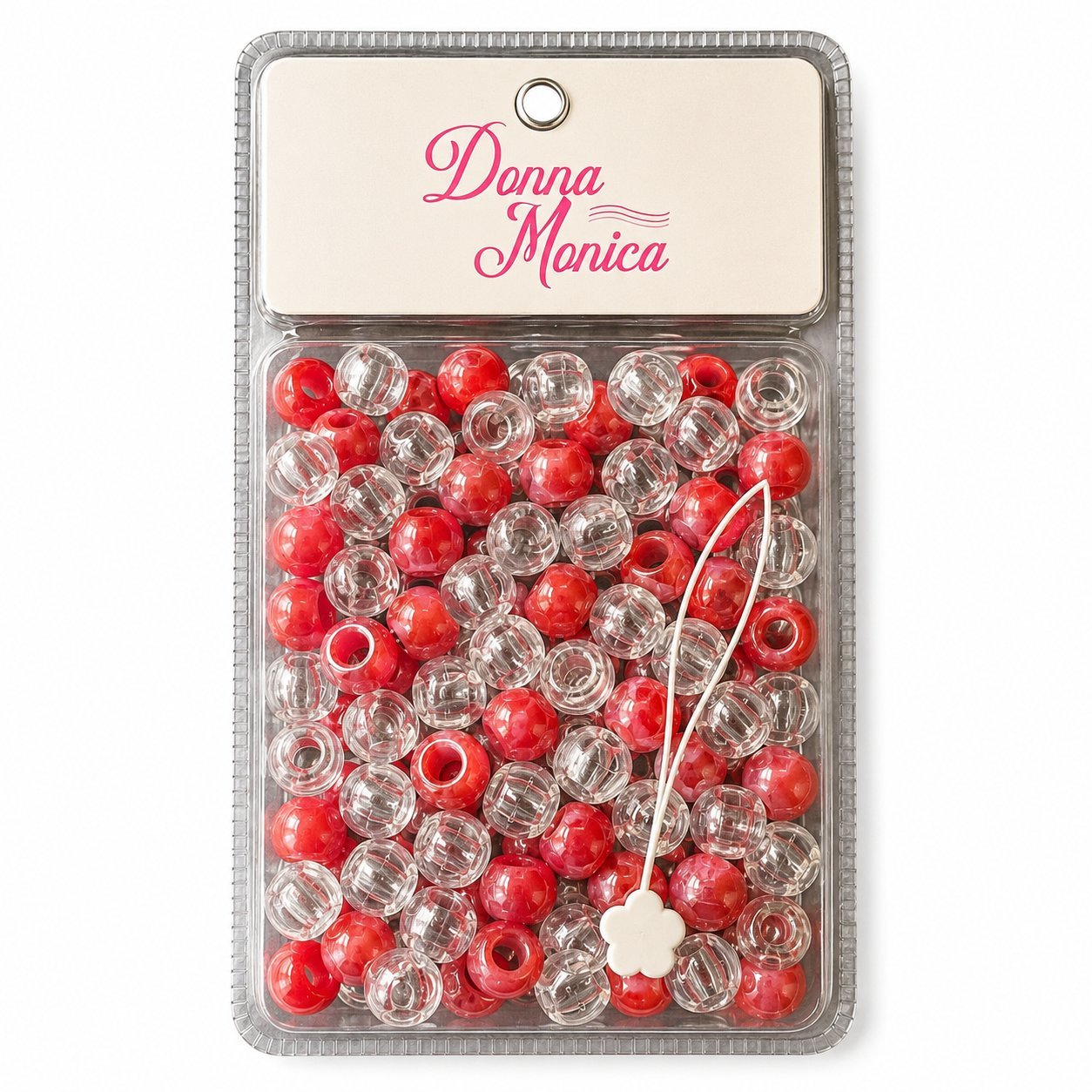D.M Missanga Grande Vermelho Clear - G3012